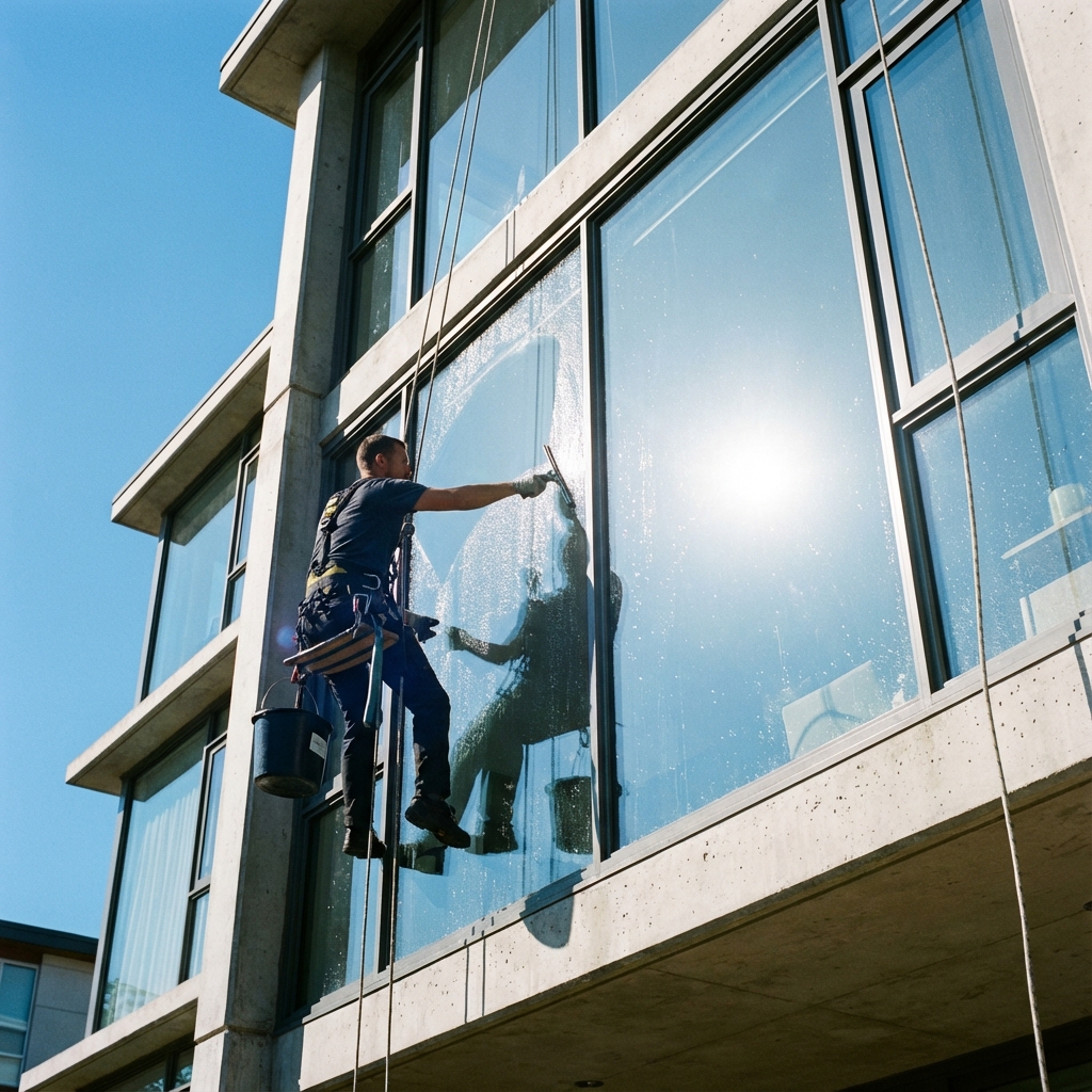 Professionell fönsterputsare